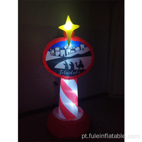 Poste de luz inflável de férias para decoração de Natal